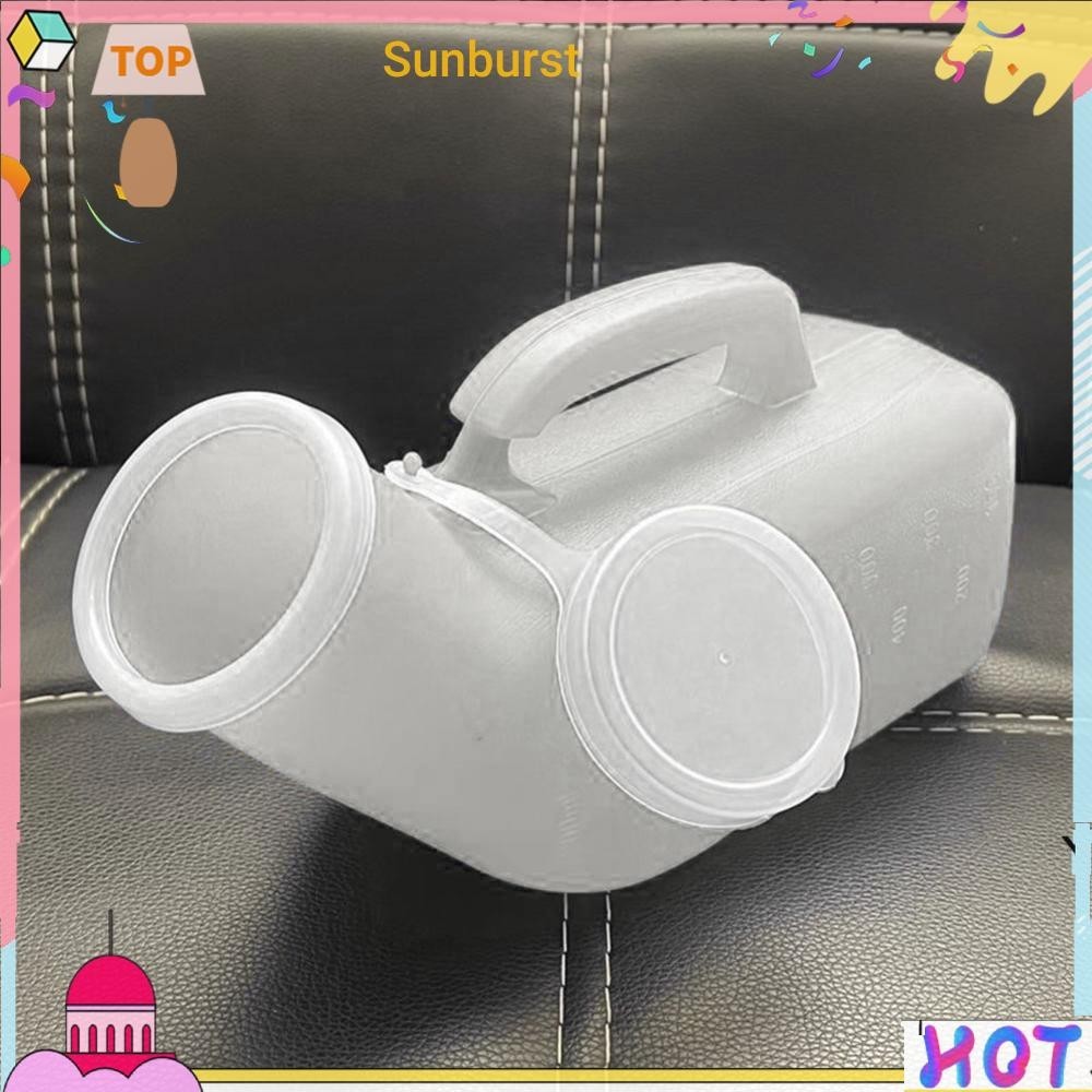 โถปัสสาวะชาย 1200 มล. สําหรับผู้ชายขวดฉี่พลาสติกป้องกันการรั่วไหลโถปัสสาวะชายพร้อมฝาปิด [Sunburst11.th]