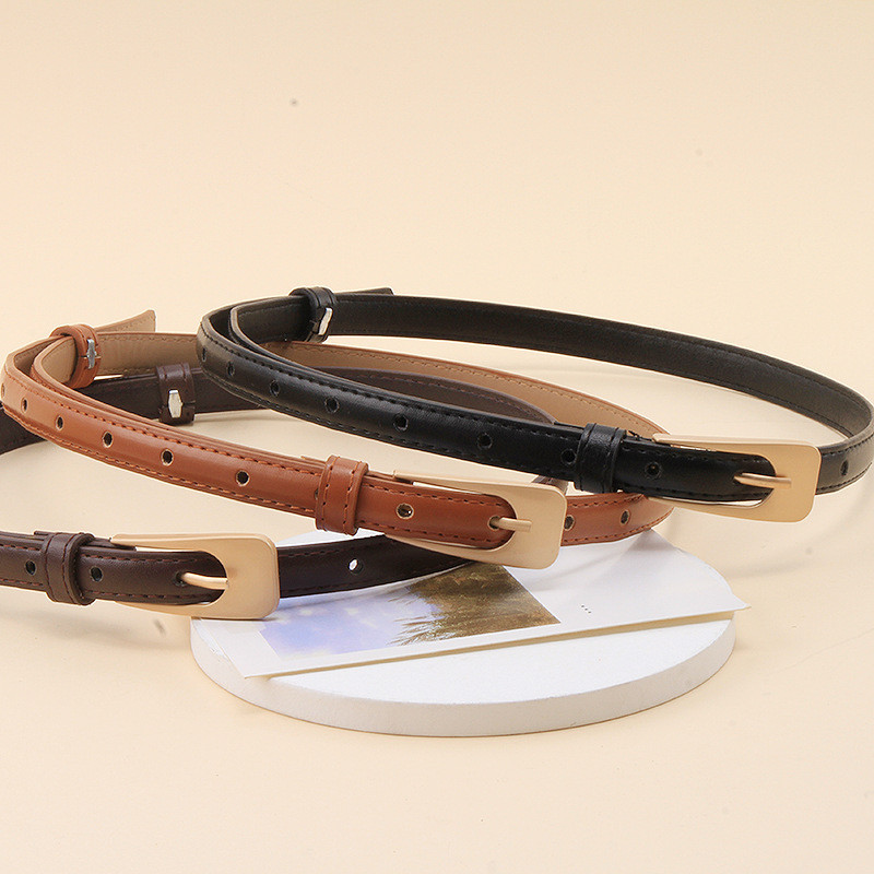 Rommers เข็มขัดรัดกางเกงยีน หัวเข็มขัดสีทอง ขนาดเล็ก เข้ากับทุกการแต่งกาย แฟชั่นสไตล์เกาหลี สําหรับผู้หญิง