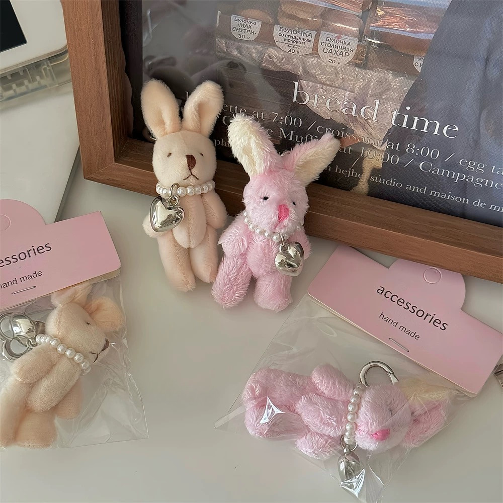 Cute Rabbit Dolls Keychain Bunny Heart Key Chain Korean INS Punk Bag Decoration Y2K Fashion Jewelry Pendant Accessories Gift ราคา ถูกที่สุด ดีลบีเคเค แกลเลอรีภาพที่ 6