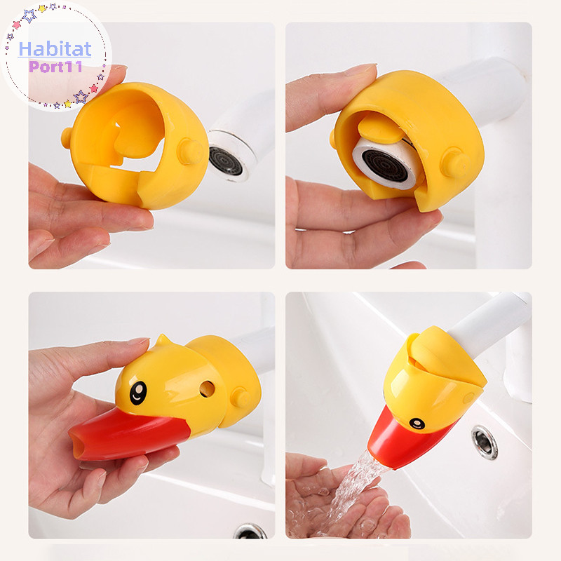 HabitatPort เด็กเด็กก๊อกน้ํา Extender ล้างมือเป็ดก๊อกน้ํา Extender การ์ตูนเด็ก Hand Washing Extension Splash Water Extender th - รูปที่ 6