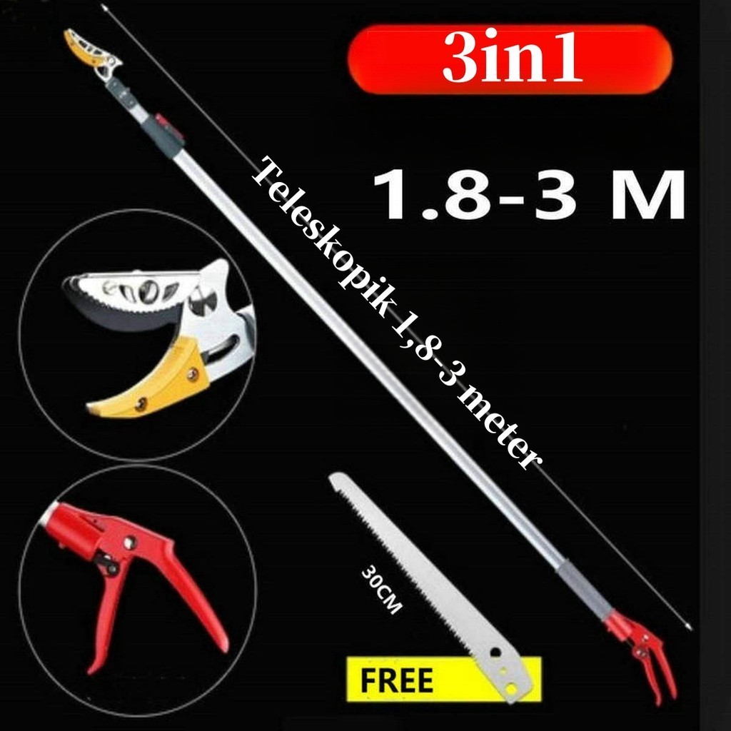 SOLO กรรไกรตัดหนีบ 2 in 1 ด้ามอลูมิเนียมยาวยืดได้ ตัดหนีบผลไม้และกิ่งไม้อ่อน มี 2 ขนาดให้เลือก ของแท้ 100% ราคารวม แล้ว