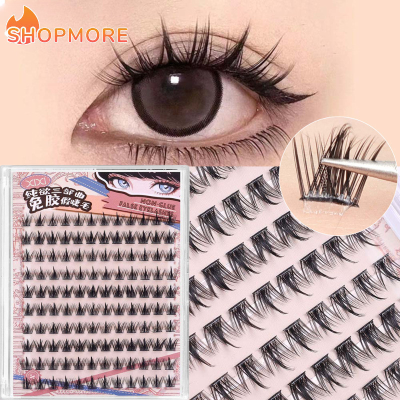 10rows Single Cluster Self-Adhesive ขนตาปลอม - ไม่มีกาว Segmented Grafting ความหนาแน่นธรรมชาติขนตาปลอมหนา - ขนตาประดิษฐ์ Cluster Eye เครื่องมือความงาม