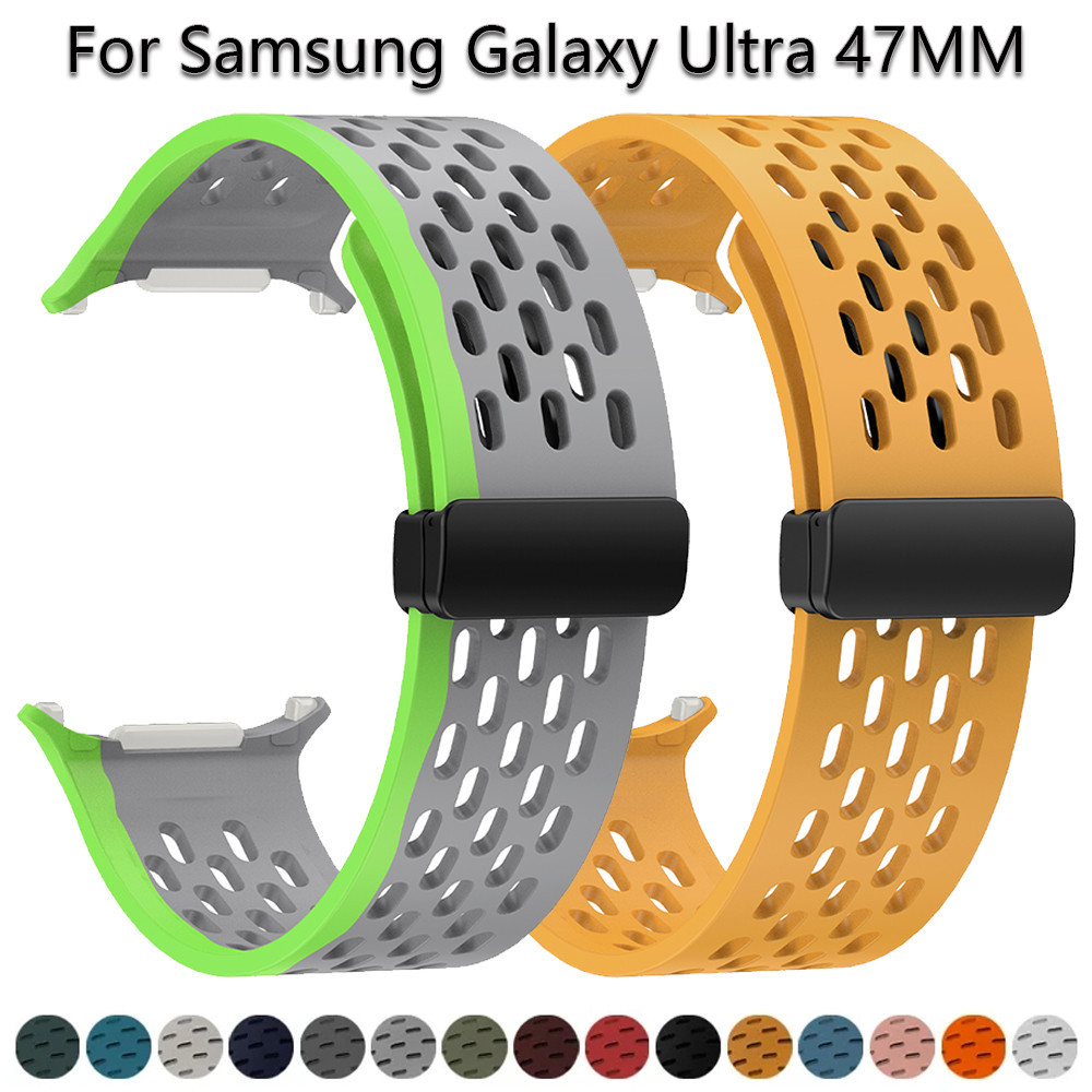 สายซิลิโคนสําหรับ Samsung Galaxy Watch Ultra 47 มม.แม่เหล็กไม่มีช่องว่าง Sport Band Correa สร้อยข้อมือสําหรับ Samsung Galaxy Ultra 47