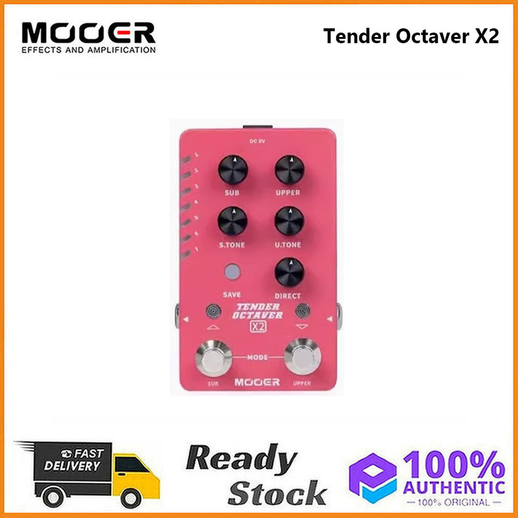MOOER Tender Octaver X2 Effect กีตาร์ไฟฟ้า Digital Double String Octave บล็อกเดี่ยว Double Step Nail