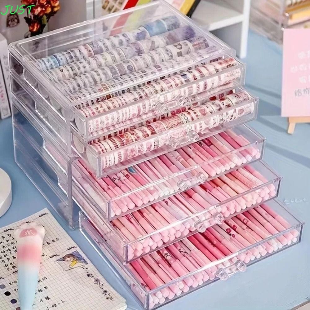 แค่ ที่ใส่ปากกาตั้งโต๊ะ, กล่องเก็บดินสออะคริลิค 3 ชั้น, จอแสดงผลโปร่งใสความจุขนาดใหญ่ลิ้นชักจัดระเบียบเครื่องเขียนใส