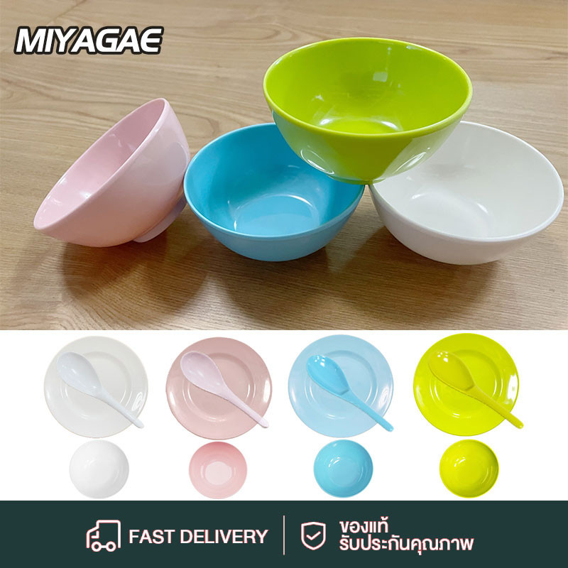 MIYAGAE ชาม จาน ชามเมลามีน แท้100% จานชาม ถ้วย ชามใส่น้ำแกง ชามใส่น้ำซุป จานข้าว จานบัว จานเปล จานหมูกระทะ
