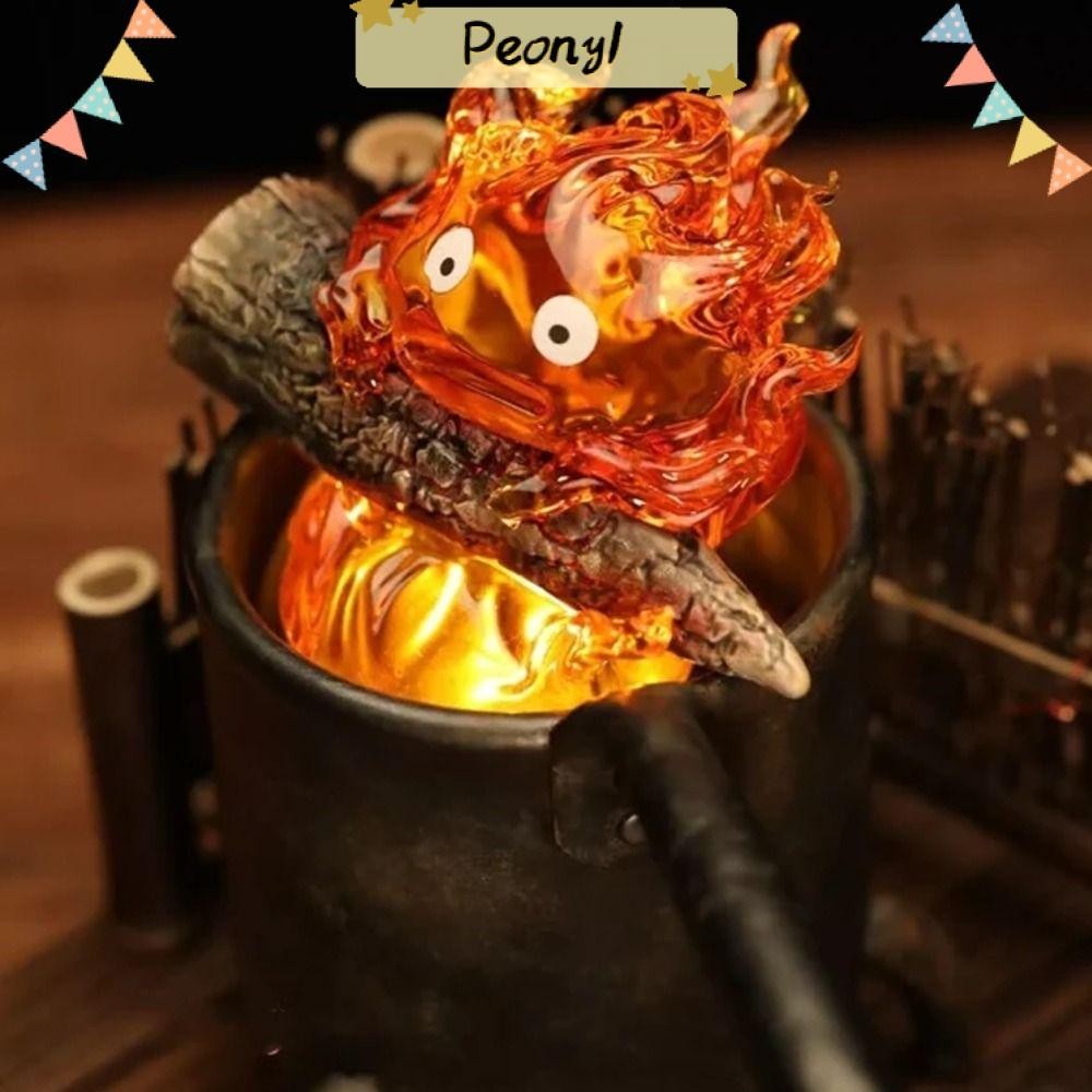 Pdony Calcifer Night Light, น่ารักริบหรี่ Vidya Calcifer Night Light, ฮาโลวีนตกแต่ง Hals Mobile Castle Calcifer โคมไฟ
