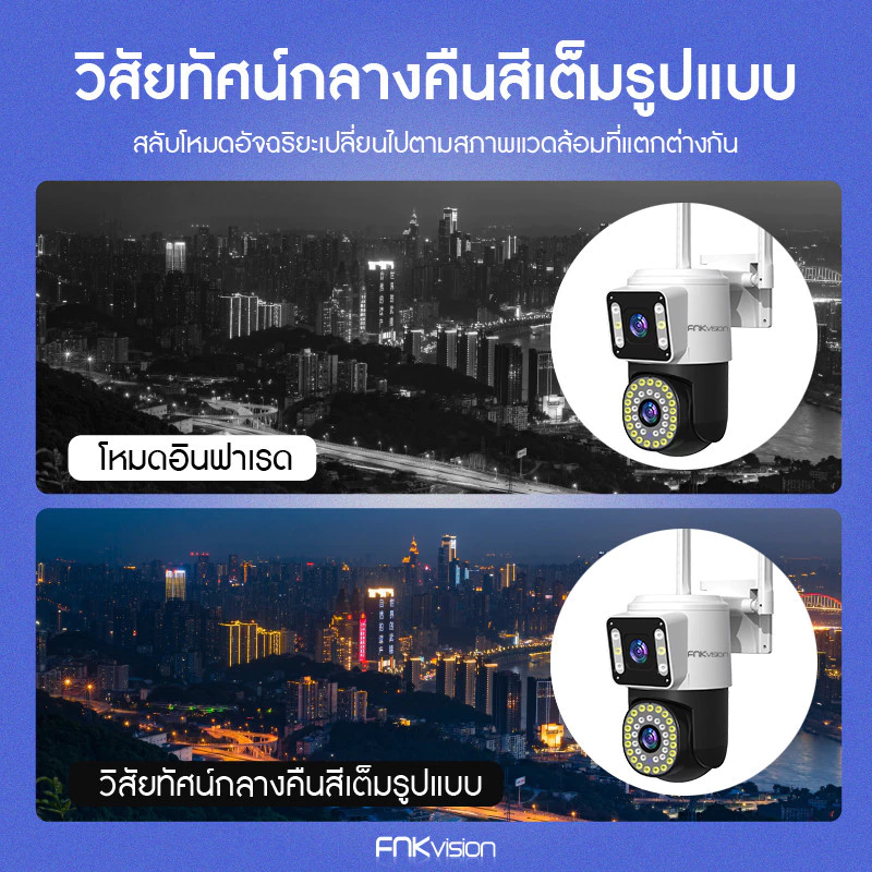YOOSEE หน้าจอคู่ 2กล้อง กล้องวงจรปิดอัจฉริยะ Full HD 5MP กลางคืนภาพสี กล้องวงจรปิดหมุนได้360° กันแดด กันฝุน ดูผ่านมือถือ thumbnail 8