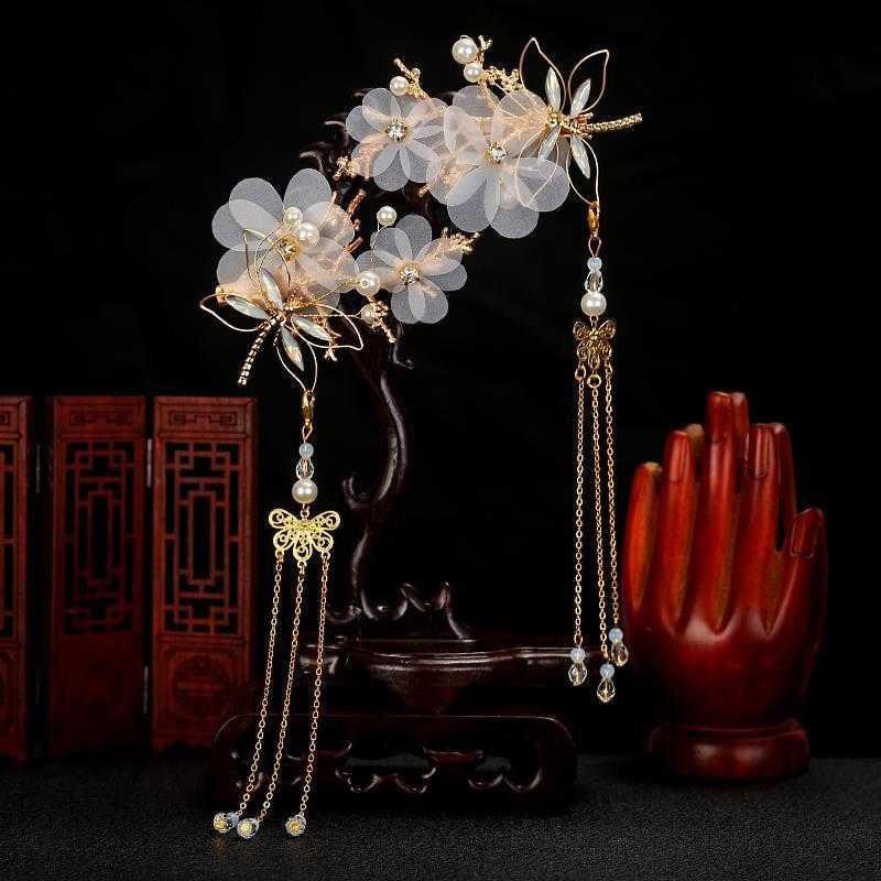 Lgth Dragonfly Hairpin sel หญิงสาวอุปกรณ์เสริมผม Hairpin Elegant สไตล์คลาสสิก Dragonfly แบบดั้งเดิม Hanfu สไตล์จีนร้อน