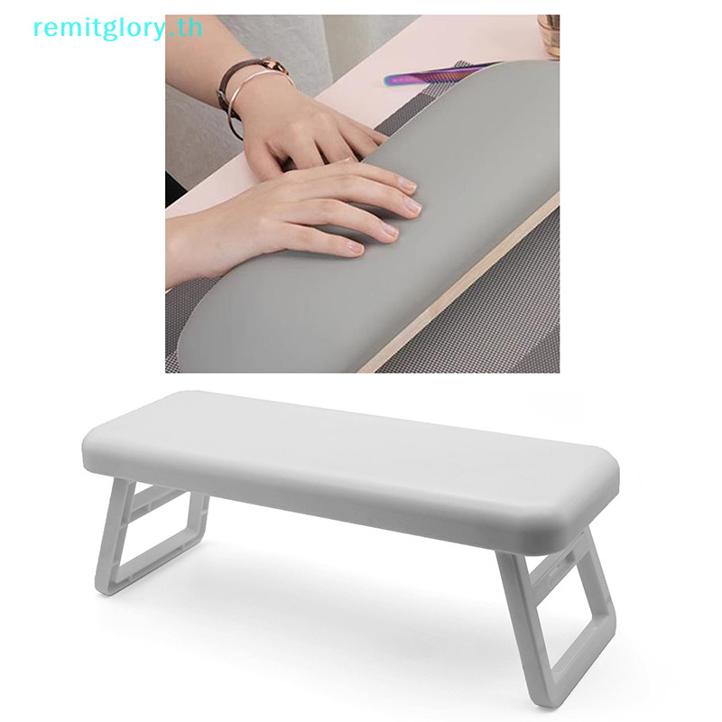 Remitglory หมอนมือเล็บพับได้สําหรับเล็บพร้อมชุดเสื่อโต๊ะทําเล็บเบาะมือที่วางหมอนที่เท้าแขนเล็บขาตั้ง TH