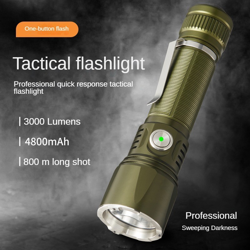 Led ไฟฉายที่มีประสิทธิภาพ 21700 กลางแจ้ง Strong Light Super Bright ไฟฉายระยะไกล USB ชาร์จไฟฉายแบบพกพายุทธวิธีสองสวิทช์ 3000 Lumen LAN EAGLE