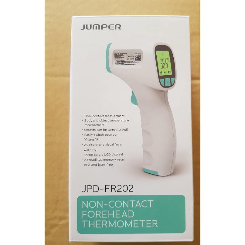 เทอร์โมมิเตอร์ Jumper เครื่องวัดอุณหภูมิ อินฟราเรด ทางหน้าผาก รุ่น JPD-FR202 / Infrared Thermometer 