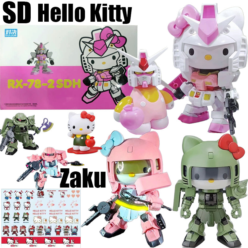 คุณภาพสูงsd MS-06S Chars Zaku II RX-78-2 Hello Kitty SD am Toy Assembly