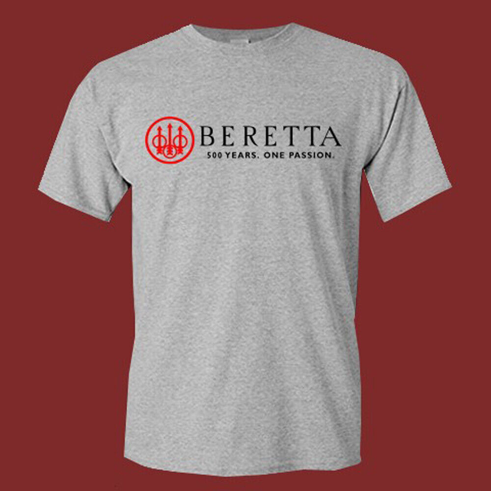 Beretta Firearms Gun Red เสื้อยืดสีเทาผู้ชาย