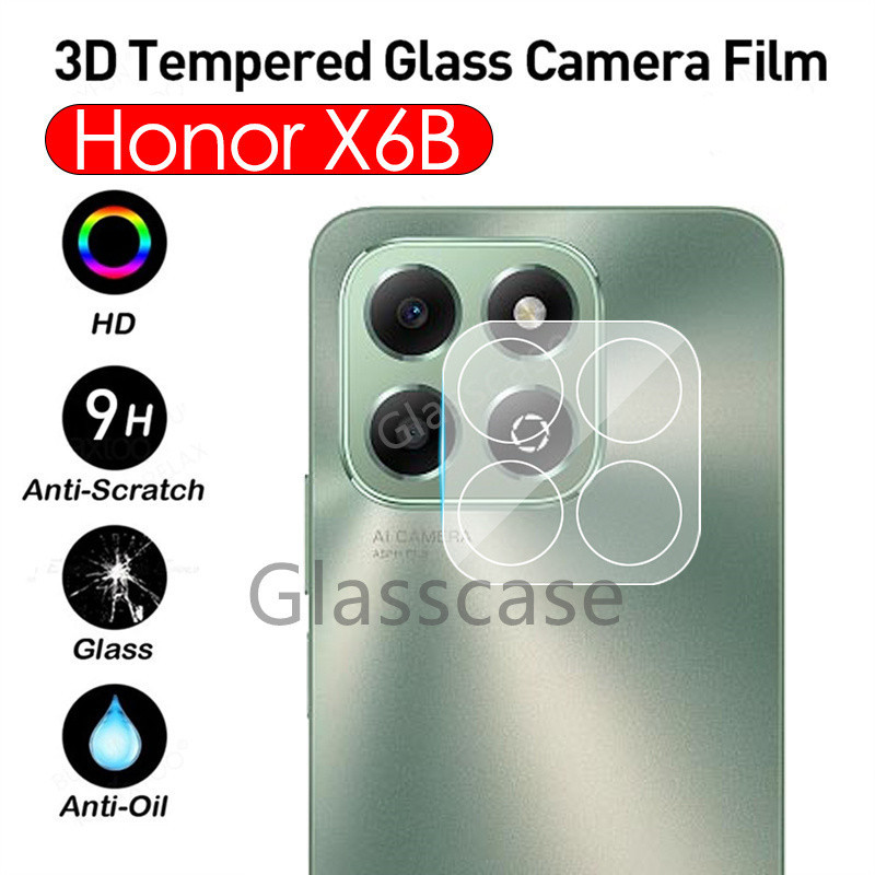 1-3 ชิ้น 3D 9H โค้งกระจกนิรภัยสําหรับ Honor X6 X6A X6B X8 X8A X8B HonorX6B X6 B HonorX8B X8 B 4G 5G กล้องเลนส์ป้องกันหน้าจอคลุมทั้งหมดฟิล์มแก้วปกหลัง