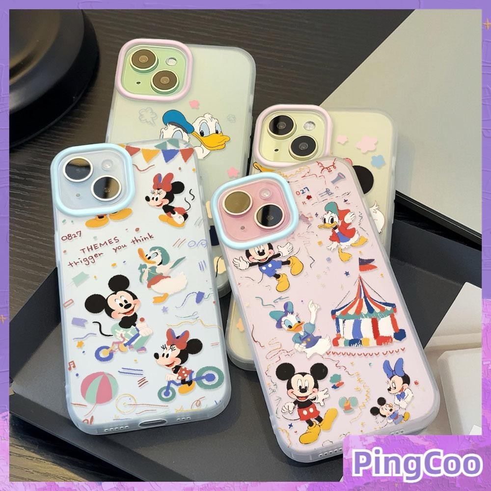 For iPhone15 11 Pro Max iPhone Clear Case Matte Anti-fingerprint Case Soft TPU Cute Cartoon Couple Mouse And Duck Compatible With iPhone14 13 12 Pro max XS XR 7 8 Plus