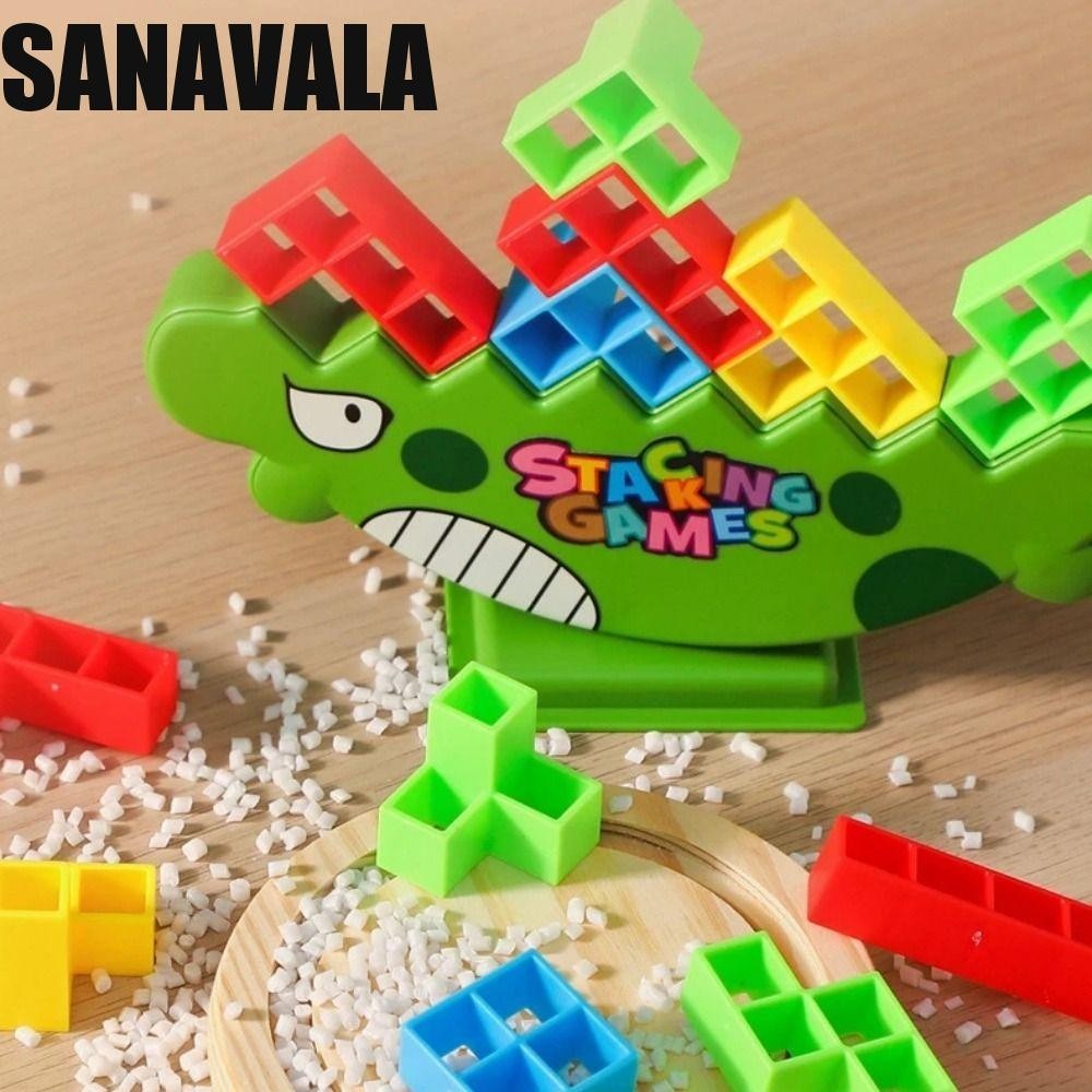 Sanavala ไดโนเสาร์บล็อกซ้อน, พลาสติกสัตว์ Tetra Tower Balance เกม, เด็กการเรียนรู้ของเล่น Stackable Balancing เดสก์ท็อปของเล่นครู