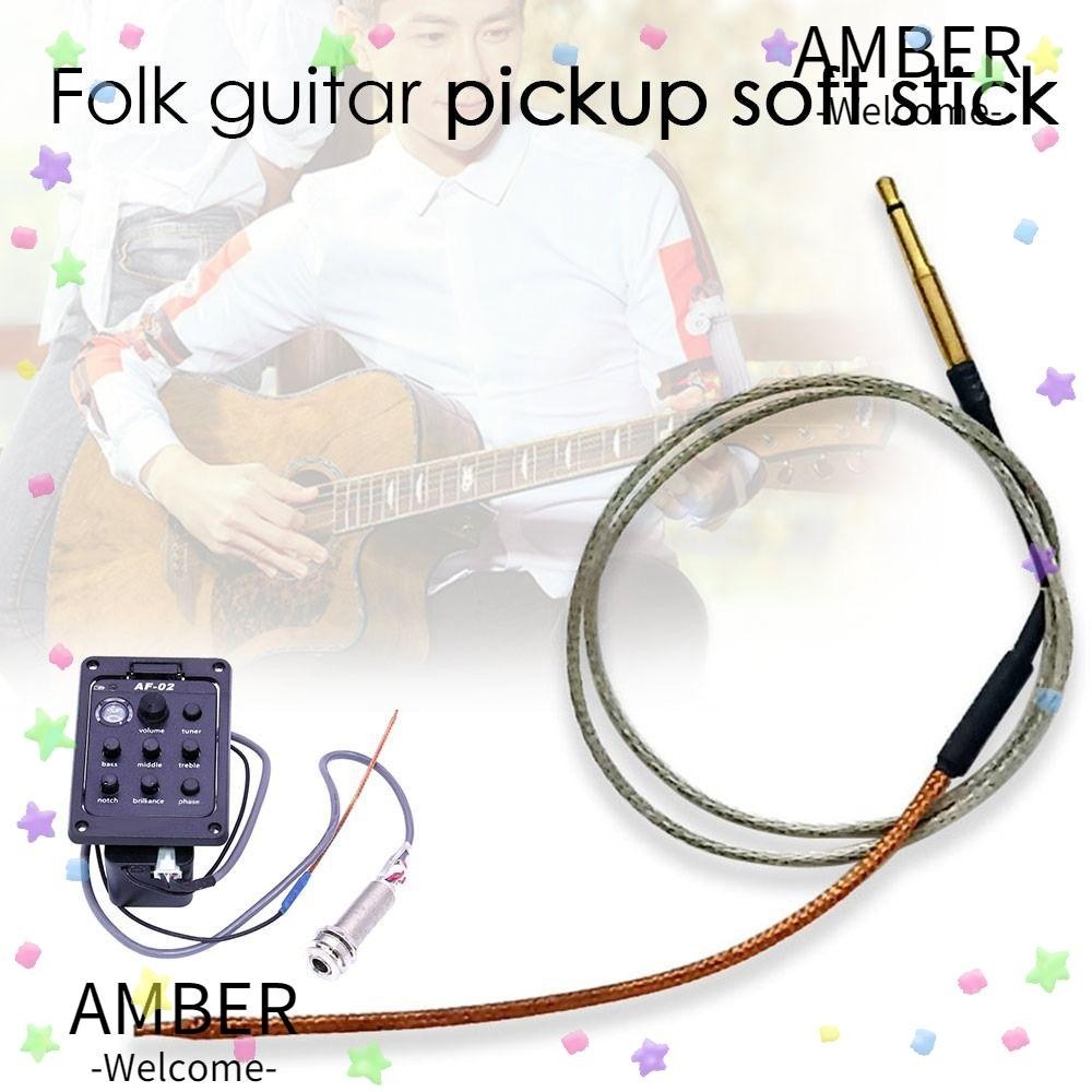 Amber Piezo อะไหล่ปิ๊กอัพกีตาร์ แบบนิ่ม สําหรับกีตาร์อะคูสติก