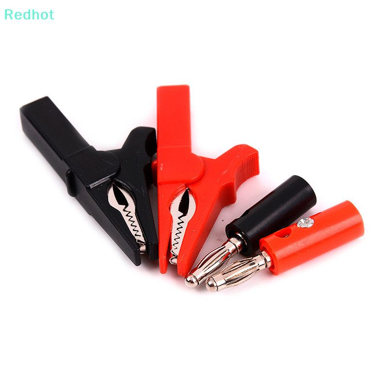 <Redhot> 4 ชิ้น 55 มม. คลิปจระเข้ + ปลั๊กกล้วย 4 มม. ปลั๊กสอบสวนสายคลิปลดราคา