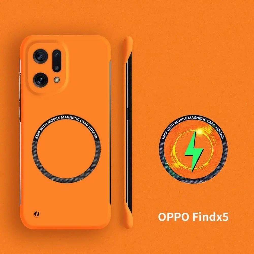 สําหรับ OPPO ค้นหา X5 X3 Pro Frameless ไร้สายชาร์จแม่เหล็ก Ultra Thin Matte โทรศัพท์ Hard เคสโทรศัพท์