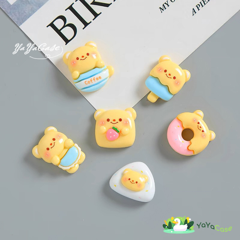 Cute Butter Bear สไตล์ ชุดของเล่นเคสโทรศัพท์ ซื้อ1แถม4 เข้ากันได้ เคส iPhone กรณีโทรศัพท์ทั้งหมด Phone case accessories