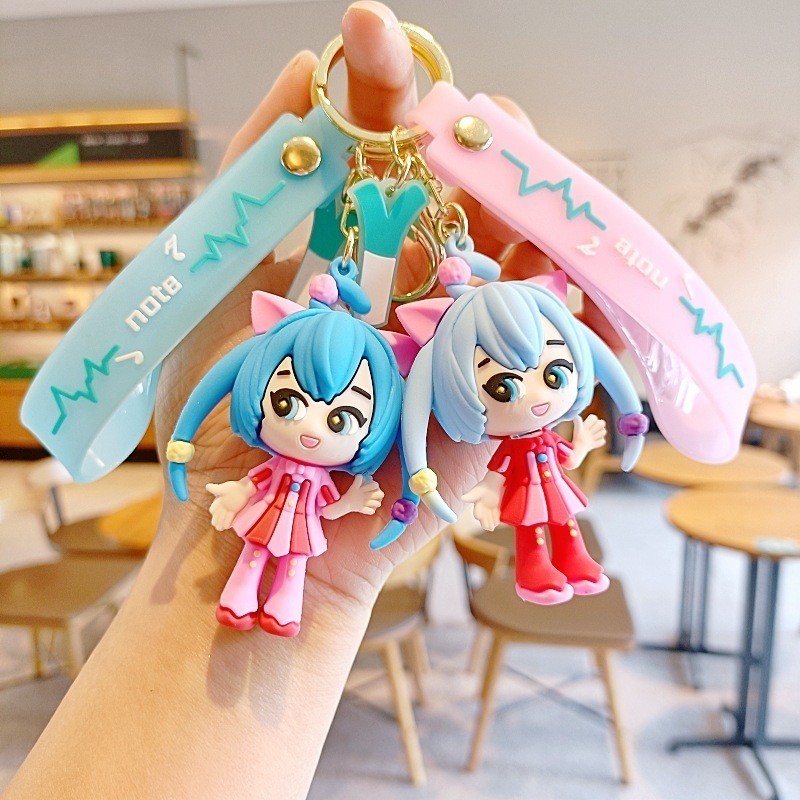 น่ารัก ฮัตสึเนะ มิกุ พวงกุญแจถามรุ่นตุ๊กตาคู่กระเป๋าเป้สะพายหลังแขวนอุปกรณ์แฟชั่นอะนิเมะเครื่องประดับของขวัญสําหรับเพื่อน - รูปที่ 3