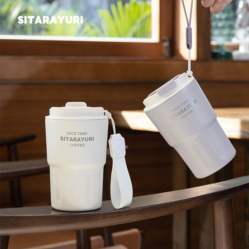 SITARAYURI (ของแท้) แก้วกาแฟขนาดพกพา 290ml 360ml 600ml แบบกระดกดื่ม แก้วเก็บอุณหภูมิ แก้วสแตนเลสของแ