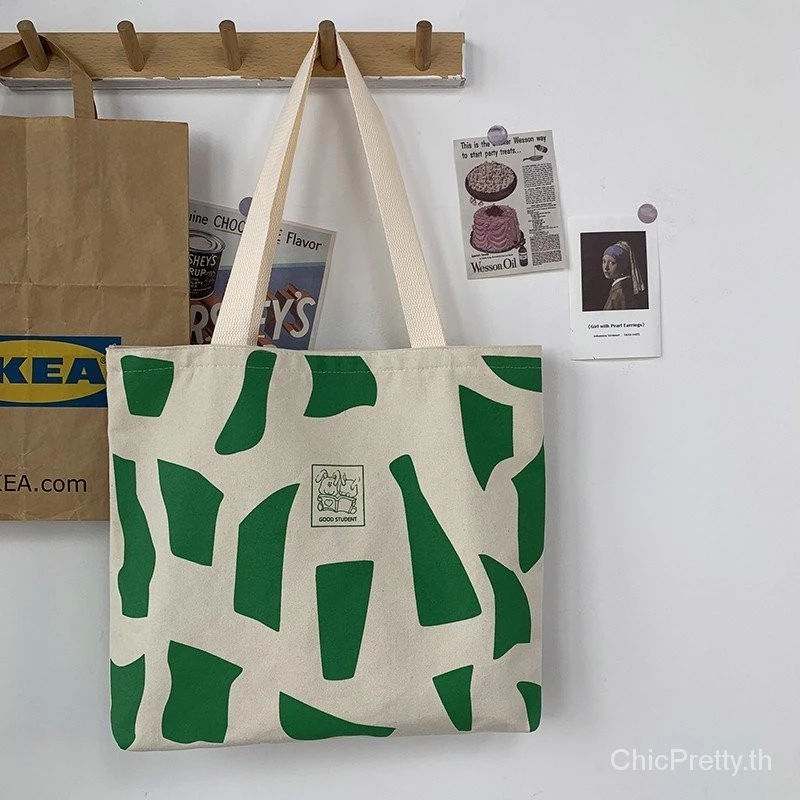 กระเป๋าผ้าใบแบบพกพามีซิปสไตล์เกาหลี thumbnail 10
