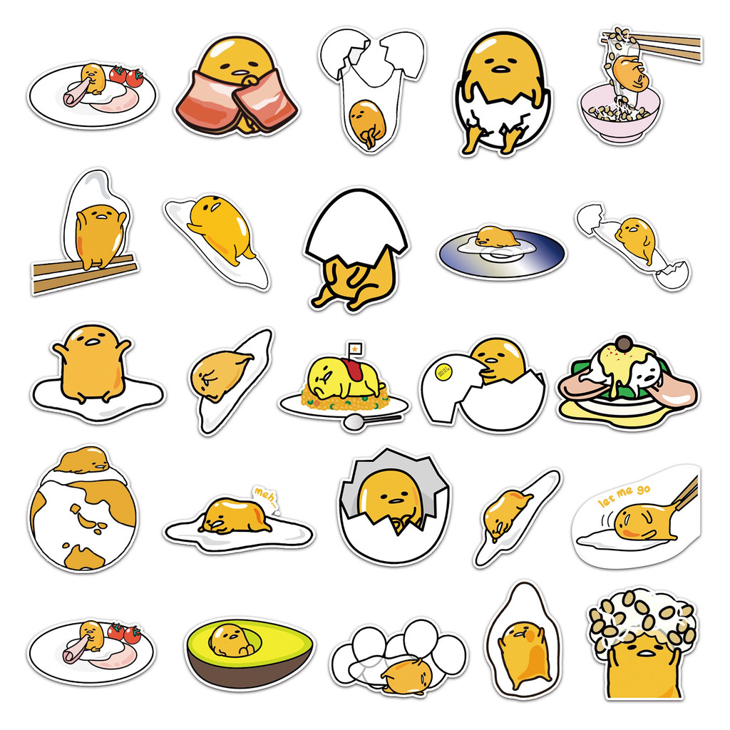 🎭พร้อมส่ง🎭 50ชิ้น สติกเกอร์ ไข่ขี้เกียจ กุเดทามะ Gudetama Sanrio Sticker - รูปที่ 7
