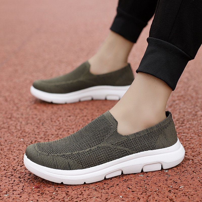 Ize 35-48 ผู้หญิงผู้ชาย Breathable ถักรองเท้าสบายๆ slip-On Flats น้ําหนักเบาลื่นพร้อมสต็อกจัดส่งฟรี