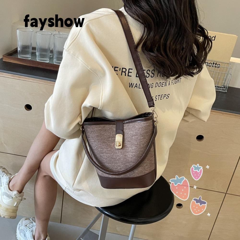 Fay กระเป๋าสะพายไหล่, กระเป๋าใต้วงแขนความจุขนาดใหญ่อินเทรนด์, 2024 Retro Casual Commuting Bag Party