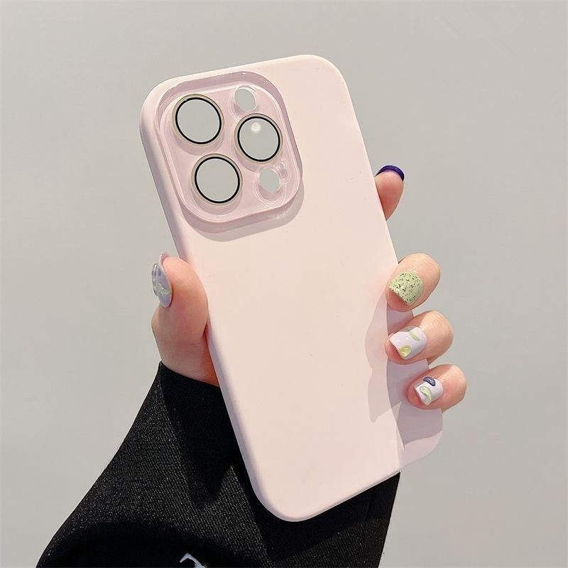 เคสเลนส์กระจกซิลิโคนเหลวหรูหราสําหรับ IPhone 15 14 11 13 12 Pro Max ปกอ่อน