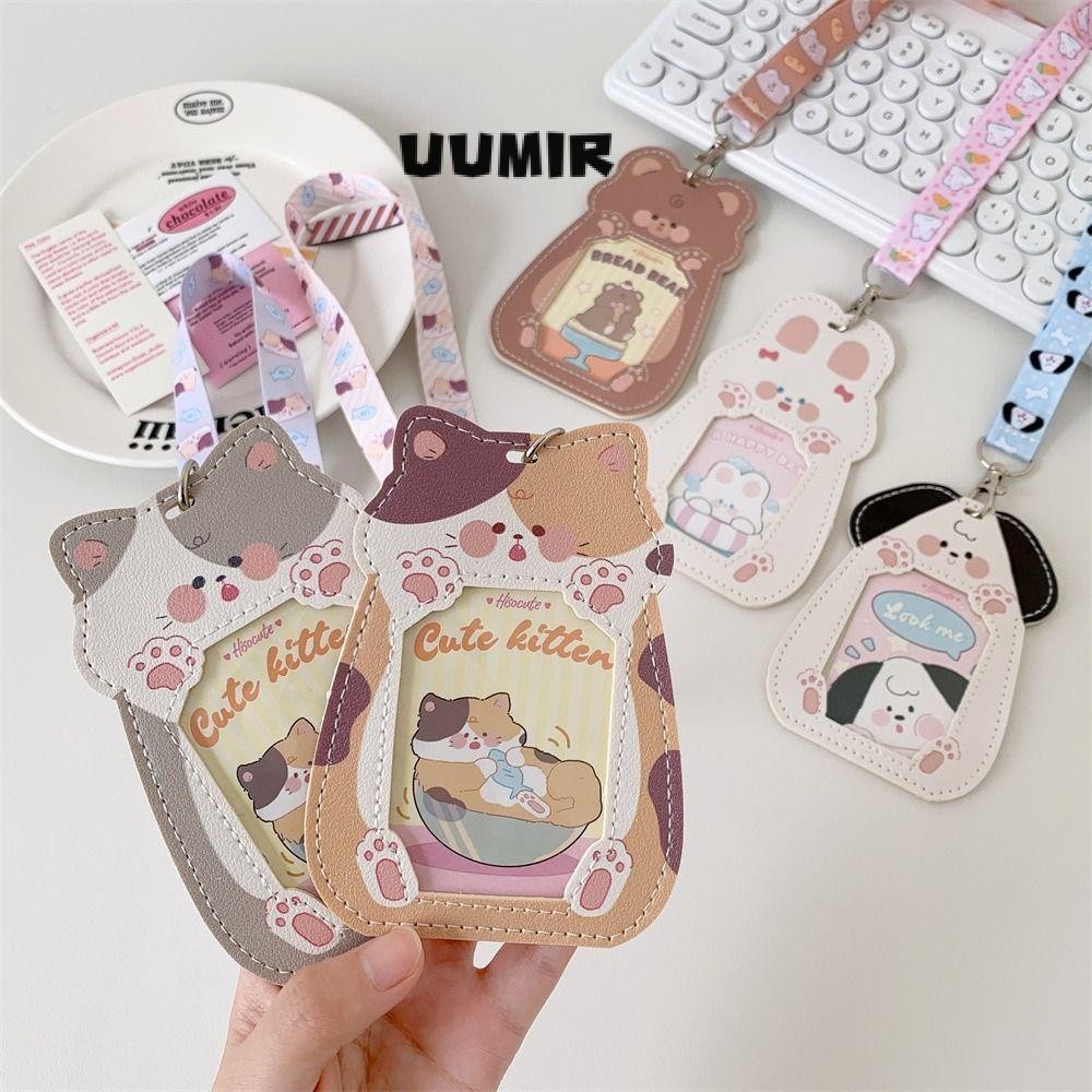 UUMIR ที่ใส่โฟโต้การ์ด, ตัวป้องกันภาพ น่ารัก น่ารัก, การ์ตูนพร้อมเชือกเส้นเล็กฝาครอบการ์ด ปู่