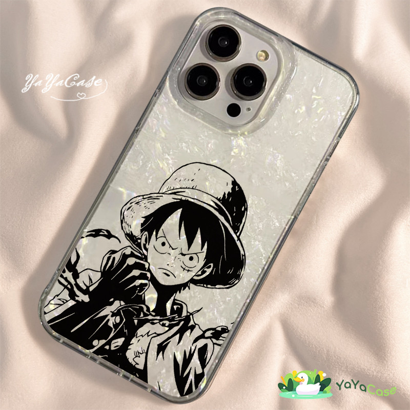 สำหรับ iPhone11 13 ONE PIECE Case For เคสไอโฟน14 15 12 PRO MAX 7 8 15 Plus X XR XS MAX MODEL LUFFY ขั้นสูง เปลือกหอยเคส