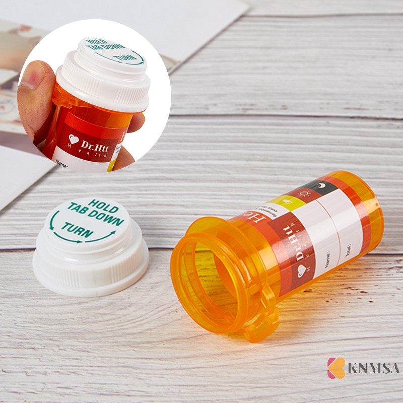 Knmsa] 50ML Push & Tailor Turn Vial Container Pocket Plastic Storage Stash Jar Pill Bottle Case Box Herb Container ศนเดิมคอเต่า
