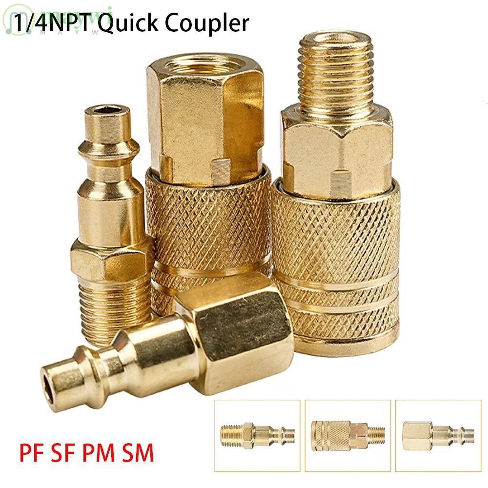 Maywi 1 ชิ้น Quick Coupler เครื่องมือ,คอมเพรสเซอร์เชื่อมต่อเครื่องมือ Quick Release 1/4 "NPT, เหล็กแข็ง Air Line ข้อต่ออะแดปเตอร์ข้อต่อท่อ
