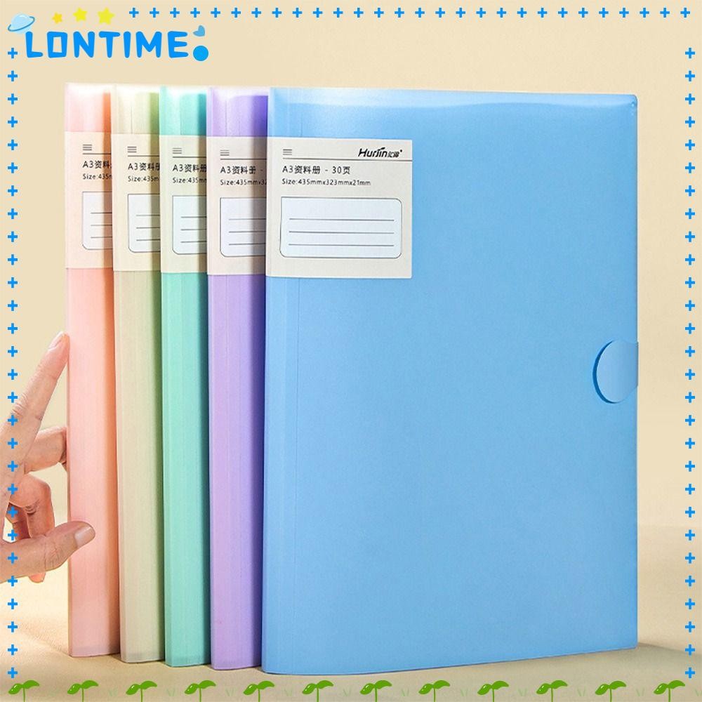 แฟ้ม LONTIME A3, หนังสือเล่มเล็กเก็บกระดาษทดสอบความจุขนาดใหญ่ 20/30/40 หน้า, กระเป๋าเอกสารกันน้ําสกปรกหนาสํานักงานโรงเรียน
