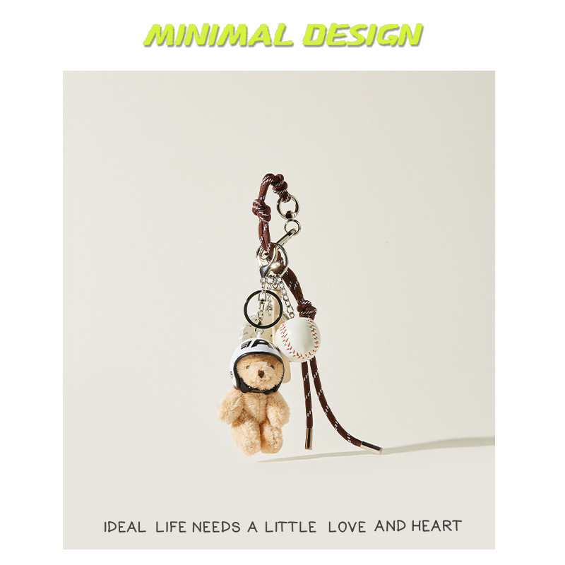 2024 หมวกกันน็อคแฟชั่นเกาหลีหมีพวงกุญแจจี้แฟชั่น