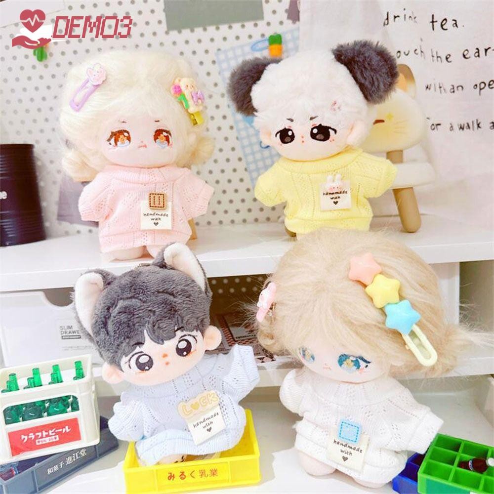 [เดโม3] เสื้อยืดตุ๊กตา,10/20ซมเปลี่ยนโต๊ะเครื่องแป้งเกมตุ๊กตาเสื้อผ้า,สร้างสรรค์เล่นบ้านอุปกรณ์ตุ๊กตาภาพมินิกลวงเสื้อยืดผ้าฝ้ายยัดตุ๊กตา