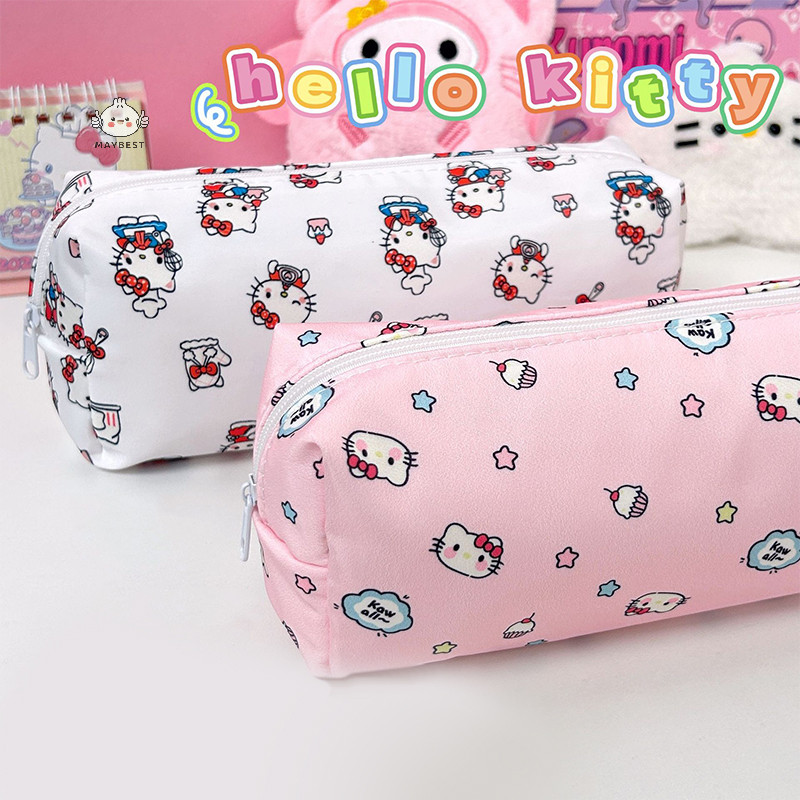 {maybest} กระเป๋าดินสอ Sanrio Hello Kitty ความจุขนาดใหญ่ปากกา Kt Cat กระเป๋าเครื่องสําอางสาวนักเรียนเครื่องเขียนของขวัญ {TH}