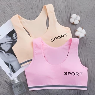 เสื้อซับในเด็ก สปอร์ตบรา ชุดชั้นในเด็กผู้หญิง เด็กวัยรุ่น มีฟองน้ำในตัวถอดได้ งานผ้าฝ้ายเนื้อนุ่ม สวมใส่สบาย
