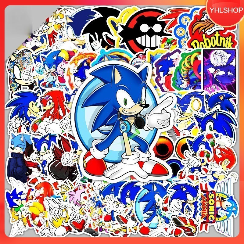 YHL 51ชิ้น สติกเกอร์ โซนิคแมเนีย Anime Sonic Mania Sticker DIY กันน้ำ พร้อมส่ง