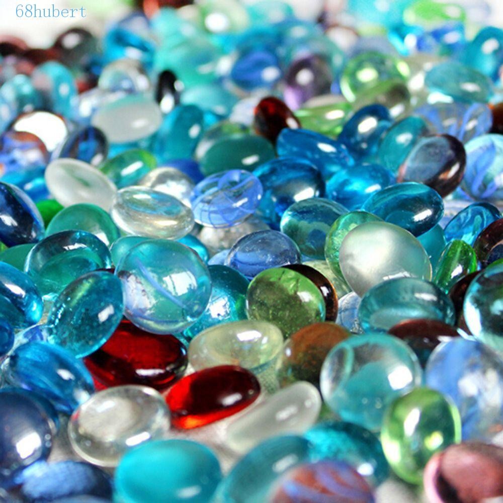 Hubert หินแก้ว Rocks คริสตัล 100g สีผสมตกแต่ง Craft Marbles หิน Pebbles ถังปลา