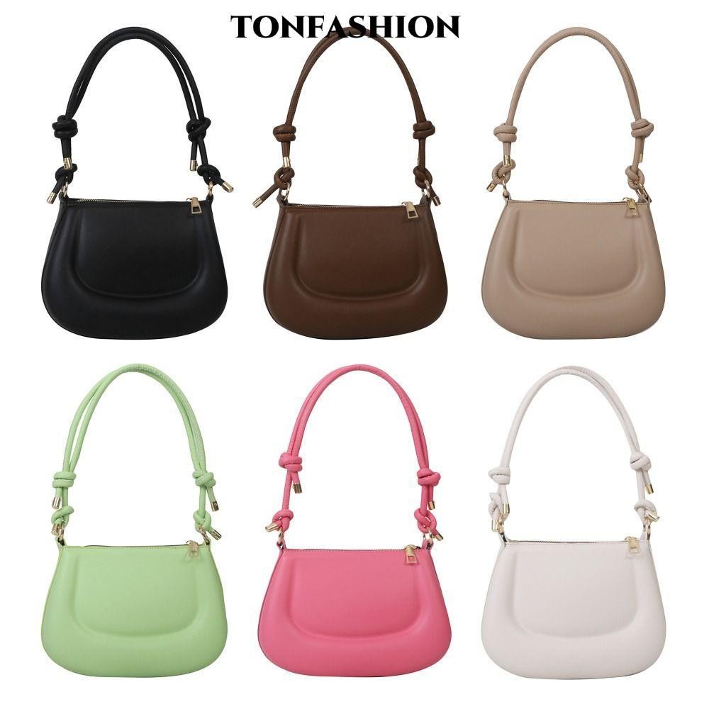 Tonfashion กระเป๋าสะพายไหล่แฟชั่น หนัง PU เรียบง่าย