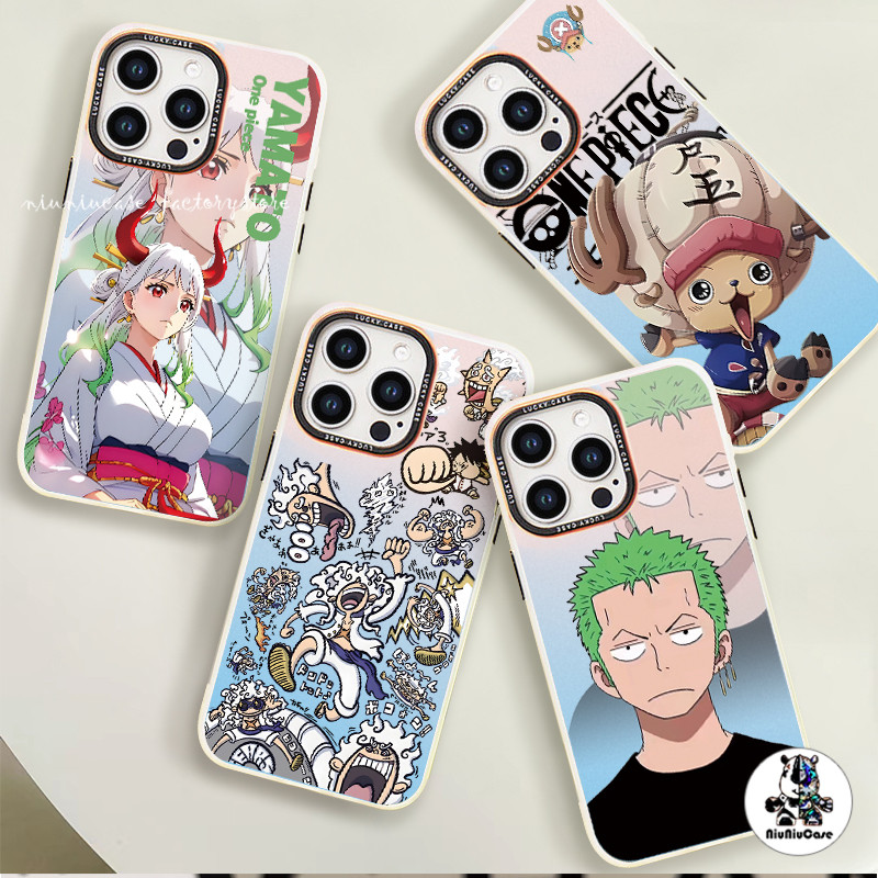 เคสเลเซอร์สีรุ้ง For เคสไอโฟน11 12 One Piece Laser เคส For iPhone 11 12 13 16 Pro 15 14 Plus X XR XS Max 7 8 SE Case