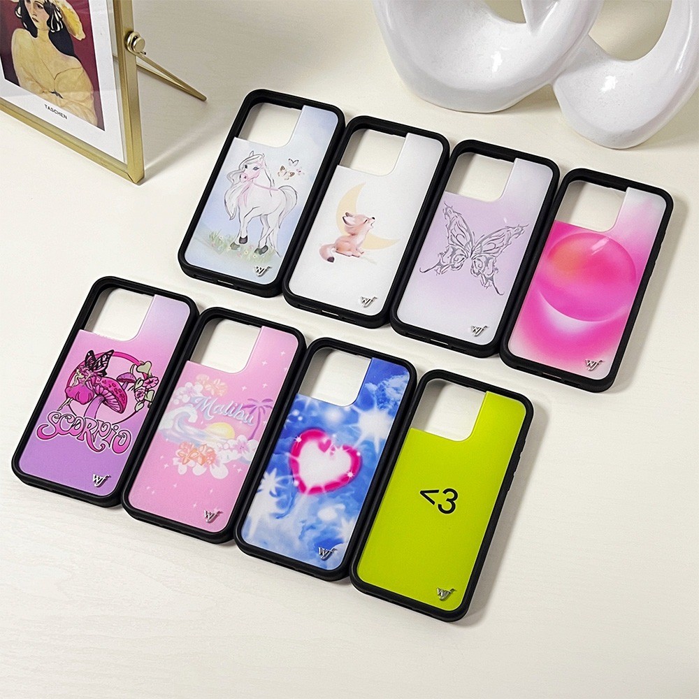 สีชมพู Aurora Jointly WF ปลอก Charli XCX ดอกไม้ป่าเคสโทรศัพท์สําหรับ iPhone 16 Pro Max 12 13 14 15 Pro Max 14 15 16 Plus ผ้าซิลิโคนอ่อนนุ่ม Anti-Falling กันกระแทกปกหลัง