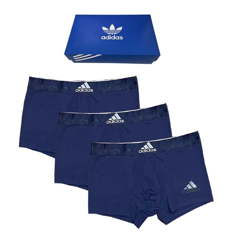 Street Wear ชุดชั้นในชายผ้าฝ้ายแท้ [3 ชิ้น + กล่อง] ชุดชั้นในชาย High-End กางเกงบ็อกเซอร์ระบายอากาศสบาย - รูปที่ 5