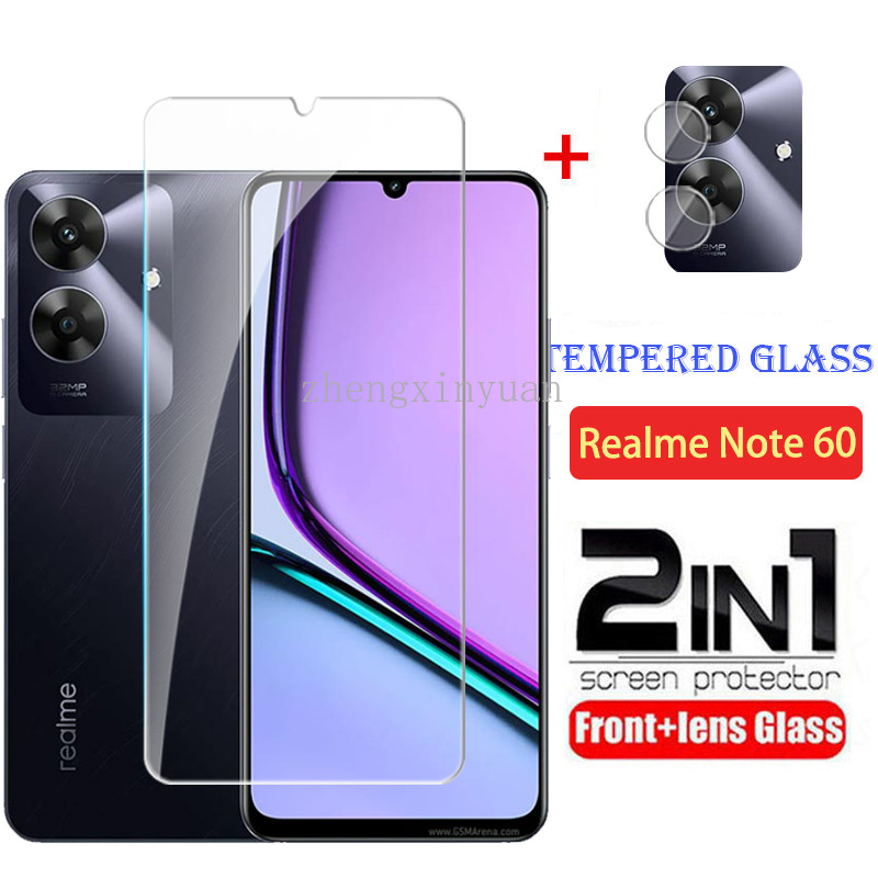 กระจกนิรภัยสําหรับrealmeหมายเหตุ 60X 60 Note60X 2024 5G 4Gป้องกันหน้าจอสําหรับNote60 RealmeNote60 เลนส์กล้องใสป้องกันฟิล์มด้านหน้า