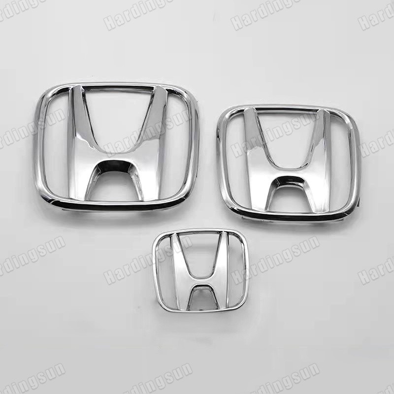 (สีเงิน)โลโก้ Honda EMBLEM Jazz / City / HRV / Civic ES FC FB FD/ BRV / GLOSSY H โลโก้ (ด้านหน้าและด้านหลัง & stering )