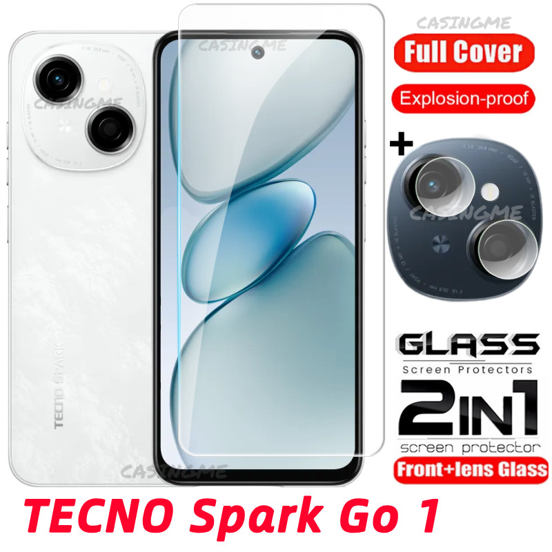 TECNO Spark Go 3 ฟิล์ม 2 ใน 1 ป้องกันหน้าจอสําหรับ TECNO Spark Go 1 SparkGO1 GO1 1GO 4G 5G 2024 กระจ